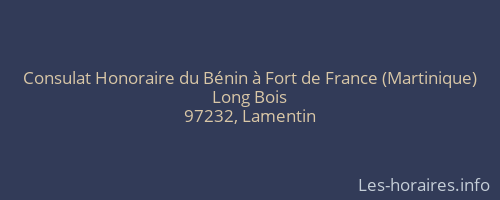 Consulat Honoraire du Bénin à Fort de France (Martinique)