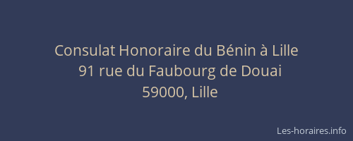 Consulat Honoraire du Bénin à Lille