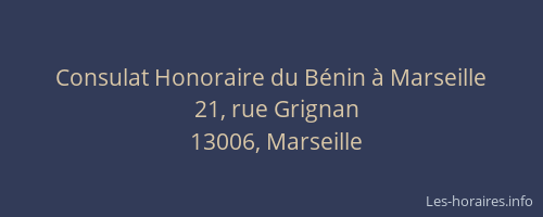 Consulat Honoraire du Bénin à Marseille