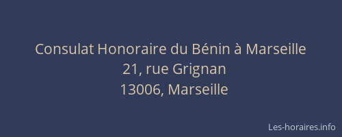 Consulat Honoraire du Bénin à Marseille