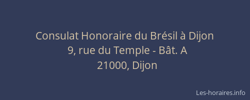 Consulat Honoraire du Brésil à Dijon