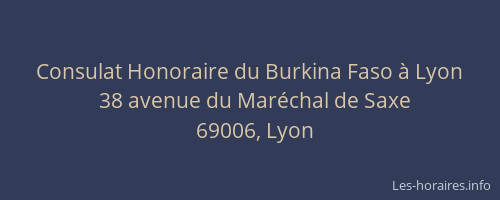 Consulat Honoraire du Burkina Faso à Lyon