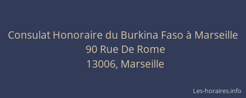 Consulat Honoraire du Burkina Faso à Marseille