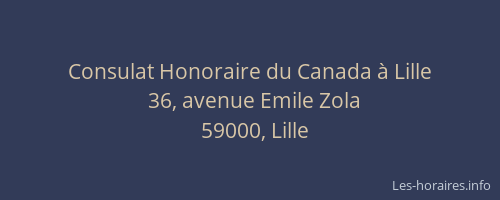 Consulat Honoraire du Canada à Lille