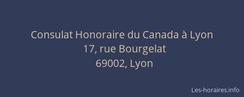 Consulat Honoraire du Canada à Lyon
