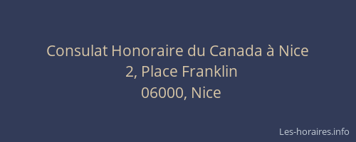 Consulat Honoraire du Canada à Nice