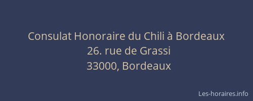 Consulat Honoraire du Chili à Bordeaux