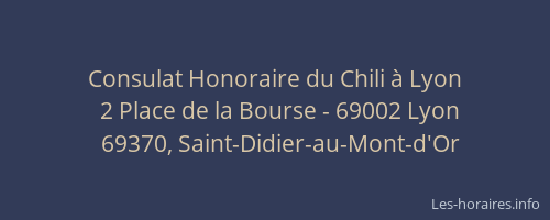 Consulat Honoraire du Chili à Lyon