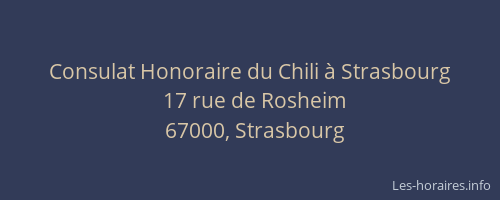 Consulat Honoraire du Chili à Strasbourg