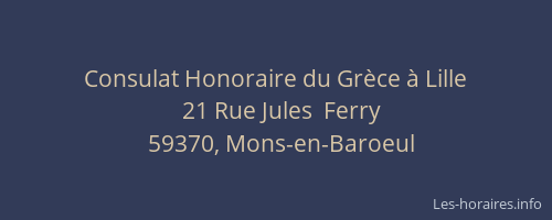 Consulat Honoraire du Grèce à Lille