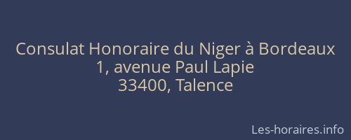 Consulat Honoraire du Niger à Bordeaux
