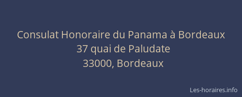 Consulat Honoraire du Panama à Bordeaux