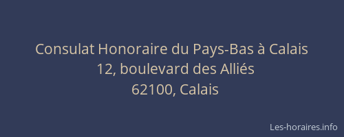 Consulat Honoraire du Pays-Bas à Calais