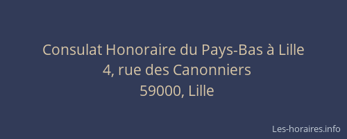 Consulat Honoraire du Pays-Bas à Lille
