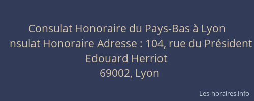 Consulat Honoraire du Pays-Bas à Lyon