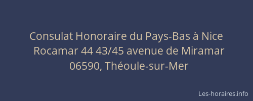 Consulat Honoraire du Pays-Bas à Nice