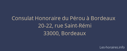 Consulat Honoraire du Pérou à Bordeaux