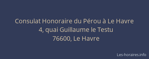 Consulat Honoraire du Pérou à Le Havre