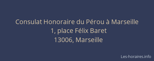 Consulat Honoraire du Pérou à Marseille