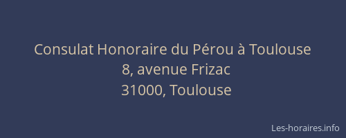 Consulat Honoraire du Pérou à Toulouse