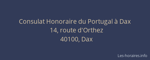 Consulat Honoraire du Portugal à Dax
