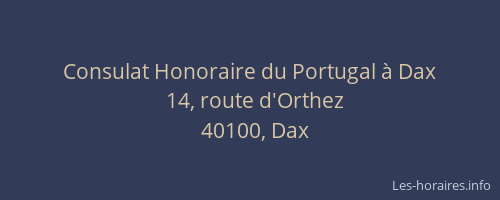 Consulat Honoraire du Portugal &agrave; Dax
