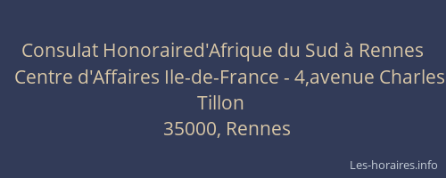 Consulat Honoraired'Afrique du Sud à Rennes