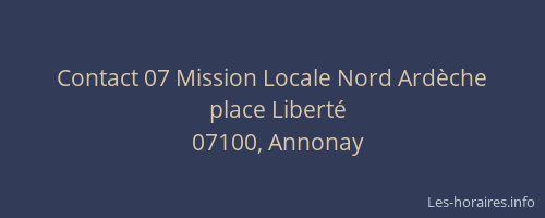Contact 07 Mission Locale Nord Ardèche