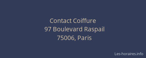 Contact Coiffure