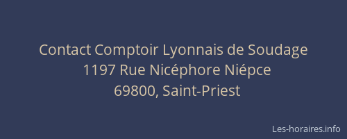 Contact Comptoir Lyonnais de Soudage