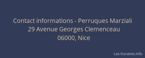 Contact informations - Perruques Marziali