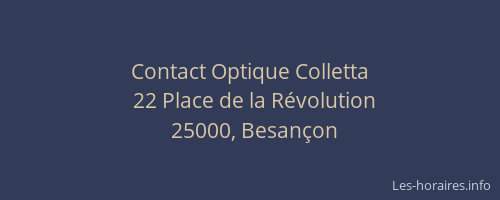 Contact Optique Colletta