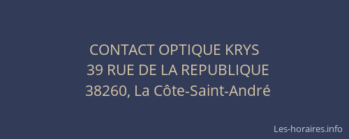 CONTACT OPTIQUE KRYS