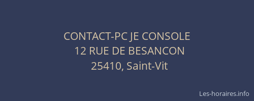 CONTACT-PC JE CONSOLE