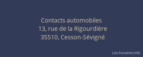 Contacts automobiles