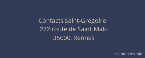 Contacts Saint-Grégoire
