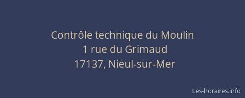 Contr&ocirc;le technique du Moulin