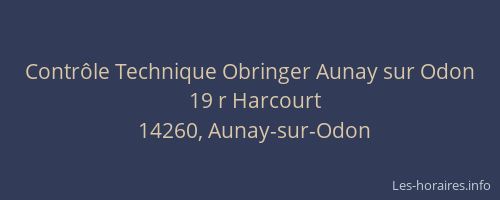 Contrôle Technique Obringer Aunay sur Odon