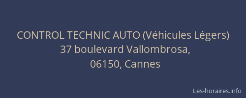CONTROL TECHNIC AUTO (Véhicules Légers)