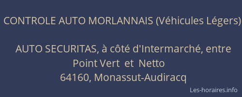 CONTROLE AUTO MORLANNAIS (V&eacute;hicules L&eacute;gers)