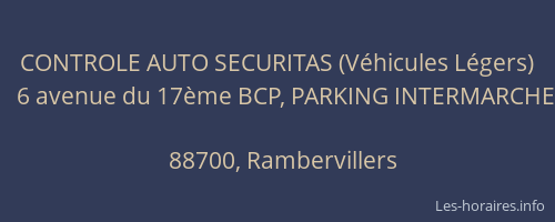 CONTROLE AUTO SECURITAS (V&eacute;hicules L&eacute;gers)
