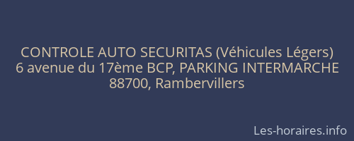 CONTROLE AUTO SECURITAS (Véhicules Légers)