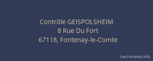Contrôle GEISPOLSHEIM