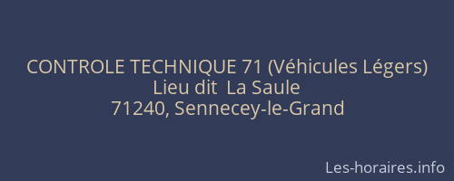 CONTROLE TECHNIQUE 71 (Véhicules Légers)