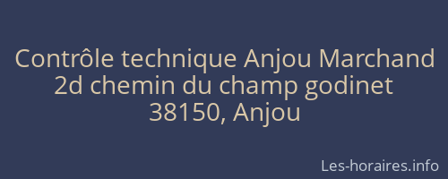 Contrôle technique Anjou Marchand