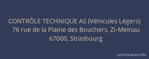 CONTRÔLE TECHNIQUE AS (Véhicules Légers)
