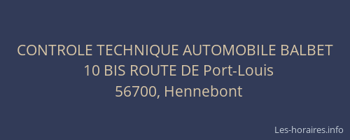 CONTROLE TECHNIQUE AUTOMOBILE BALBET