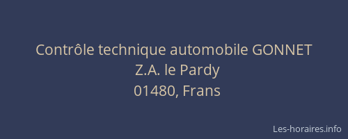 Contrôle technique automobile GONNET