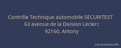 Contrôle Technique automobile SECURITEST