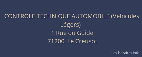 CONTROLE TECHNIQUE AUTOMOBILE (V&eacute;hicules L&eacute;gers)